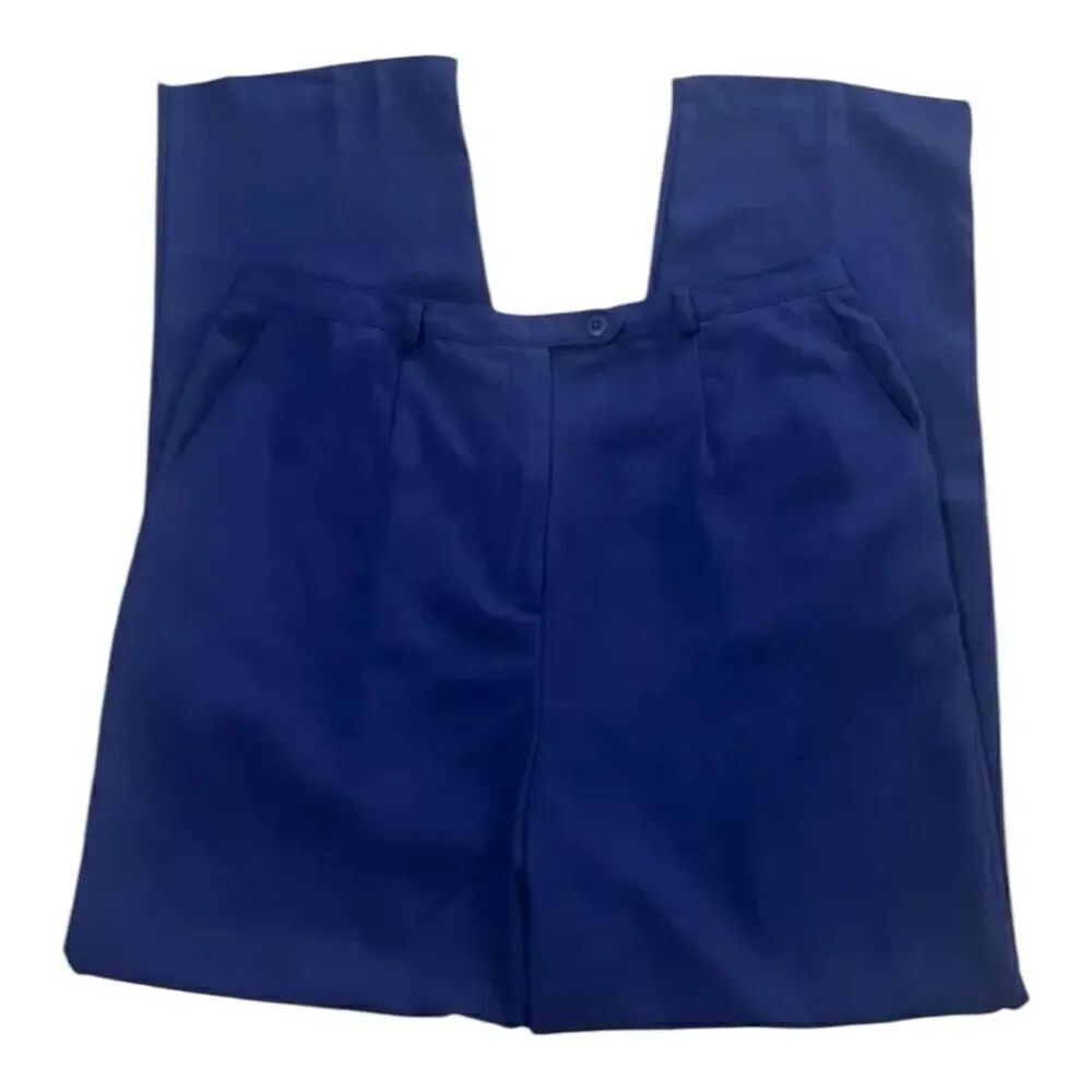 Sag Harbor MISSY Royal Blue Pants Size 16 Flat Front Straight Leg Pockets Formal